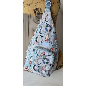 Vera Bradley Reactive Sling Backpack In "Really Regatta" Sailboat Beachy Cute